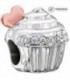 Charm Chamilia Cupcake Swarovski Rosa Plata de Ley 925 mls