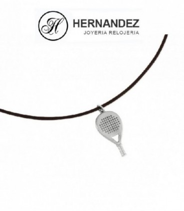 Colgante Padel Acero y Cuero Ref: PDL001CL-M