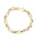 Pulsera Bicolor Oro de Ley 18 kts Ref : PU-78K-1547