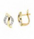 Pendientes Comunion Bicolor Circonitas Oro de Ley 18 kts Ref : PE-90-6707-P