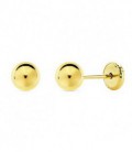 Pendientes de Bebe 5mm Bola Lisa Oro de Ley 18 kts Ref : PE-14430P5