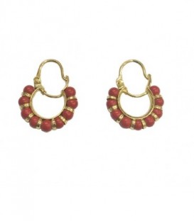 Argollas de Bebe Coral Oro Ley 18 kts Ref : AR-20709-C