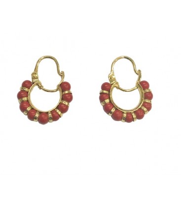 Argollas de Bebe Coral Oro Ley 18 kts Ref : AR-20709-C