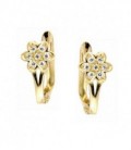 Pendientes Flor Comunion Oro de Ley 18 kts Ref : PE-17-3688-P