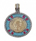 Colgante Moneda Plata y Bronce 925 mls Ref : CO-11E0445