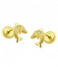 Pendientes de Bebe Delfin Oro de Ley 18 kts Ref : PE-1974M