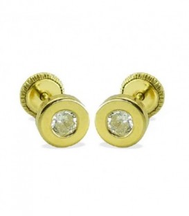 Pendientes Bebe 5mm Oro de Ley 18 kts Ref : PE-1838P