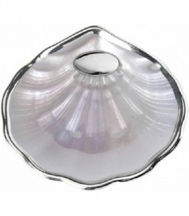 Concha de Bautismo Cristal Nacar Baño Plateado Ref : 09616-6