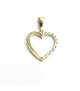 Colgante Corazon Circonitas Oro de Ley 18 kts Ref : CO-7782-773-00