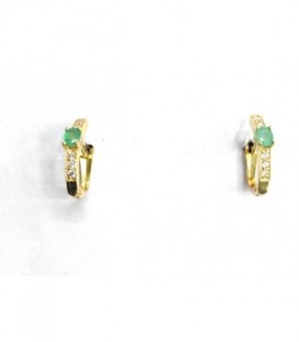 Pendientes Esmeralda Oro de Ley 18 kts Ref : PE-4437-7156-00