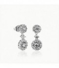 Pendientes Brilliant Cut Plata de Ley Rodiado 925 mls Ref : PE-BPE17