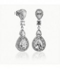 Pendientes Brilliant Cut Plata de Ley Rodiado 925 mls Ref : PE-BPE27