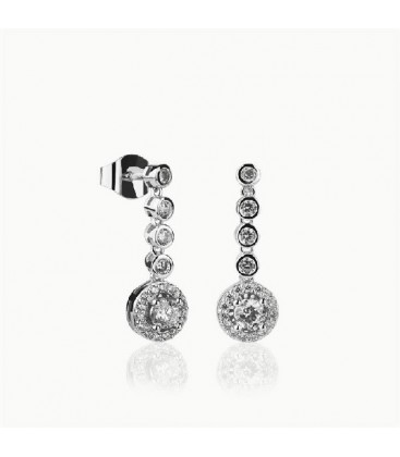 Pendientes Brilliant Cut Plata de Ley Rodiado 925 mls Ref : PE-BPE21