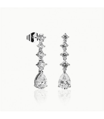 Pendientes Brilliant Cut Plata de Ley Rodiado 925 mls Ref : PE-BPE20