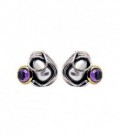 Pendientes Tinajo Morado Plata de Ley 925 mls Ref: PE-11I0381