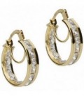 Argollas 36mm Circonitas Oro de Ley 18 kts Rf: AR-4188