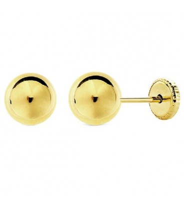 Pendientes Bolas Lisas 7,0mm Oro de Ley 18 kts Ref: PE-6342-7-M