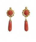 Pendientes Coral Oro Ley 18 kts Ref: PE-1/5701-CF