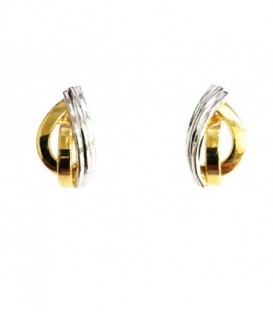 Pendientes Bicolor Oro de Ley 18 kts Ref: PE-3784 BIC