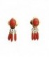 Pendientes Coral Fino Oro de Ley 18 kts Ref: PE-MP57585