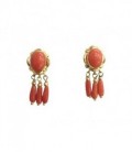 Pendientes Coral Fino Oro de Ley 18 kts Ref: PE-MP57586