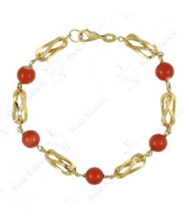 Pulsera Coral Fino Oro Ley 18 kts Ref: PU-PPUS6