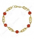 Pulsera Coral Fino Oro Ley 18 kts Ref: PU-PPUS6