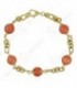 Pulsera Coral Fino Oro Ley 18 kts Ref: PU-PPUS7