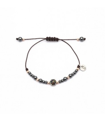 Pulsera Opalo Negro Plata Ley 925 mls Ref: PU-MA-593